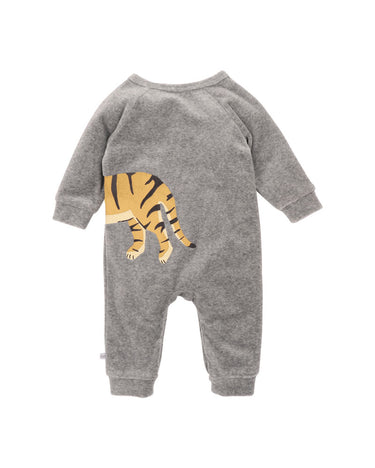 Fox & Finch - Tiger Velour LS Zip Onesie